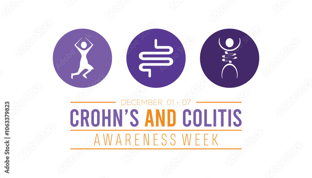 Crohn’s and Colitis Awareness Week is observed every year on December. Medical Healthcare Awareness concept. background, placard, banner template Vector illustration design. Crohn’s and Colitis Awareness Week is observed every year on December. Medical Healthcare Awareness concept. background, placard, banner template Vector illustration design.