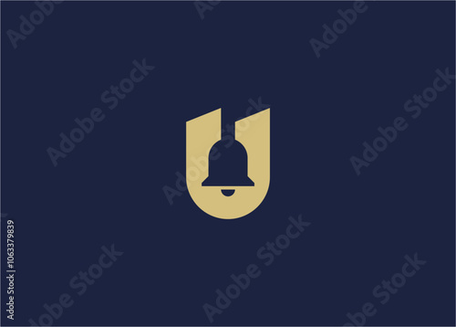 Letter u with bell logo icon design vector design template inspiration
