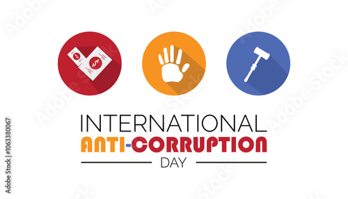 International Anti-Corruption Day is observed every year on December. People Awareness concept. background, placard, banner template Vector illustration design.