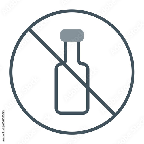 No Alcohol Vector Icon Design