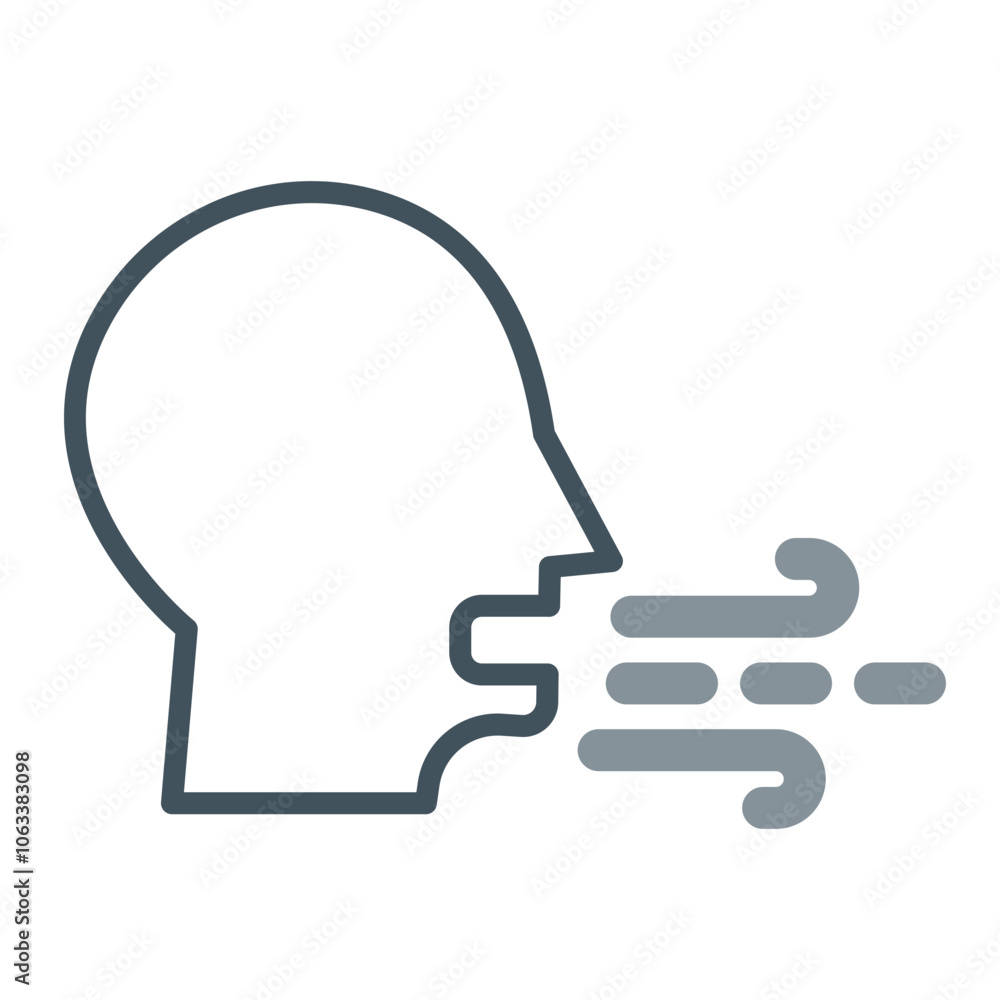 Deep Breathing Vector Icon Design Deep Breathing Vector Icon Design