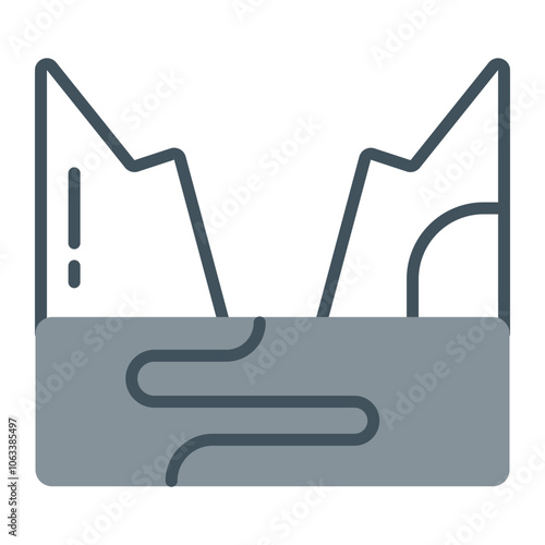 Fjord Vector Icon Design