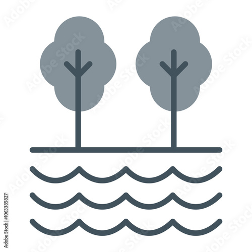 Creek Vector Icon Design