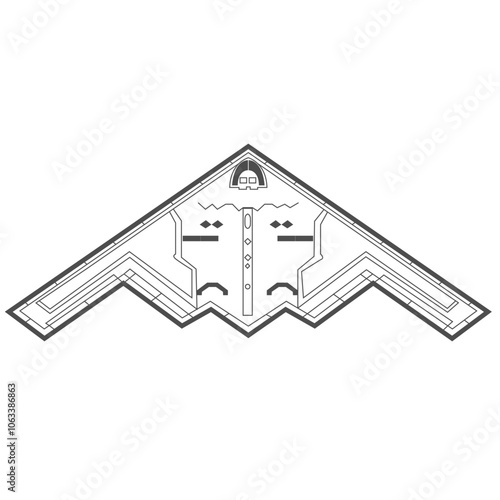 Combat aircraft, strategic bomber of the US Air Force icon