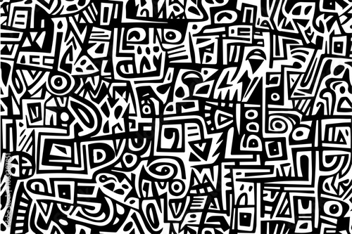 Wallpaper Mural Traditional native artwork, African style geometric seamless background wallpaper Torontodigital.ca