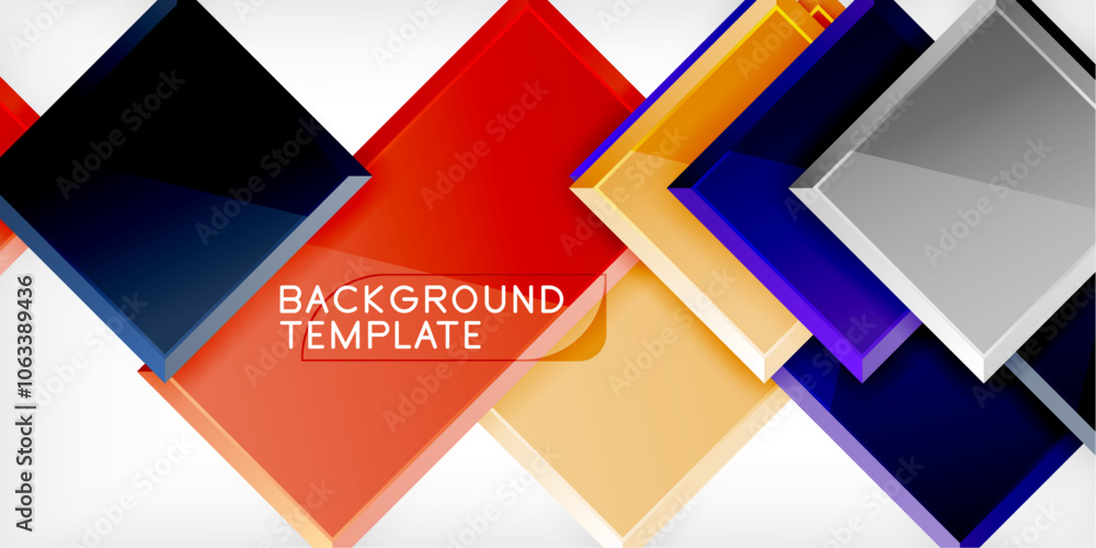 Glass toy style square shapes abstract design. Vector Illustration For Wallpaper, Banner, Background, Card, Book Illustration, landing page Glass toy style square shapes abstract design. Vector Illustration For Wallpaper, Banner, Background, Card, Book Illustration, landing page