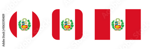 Peru flag icon set