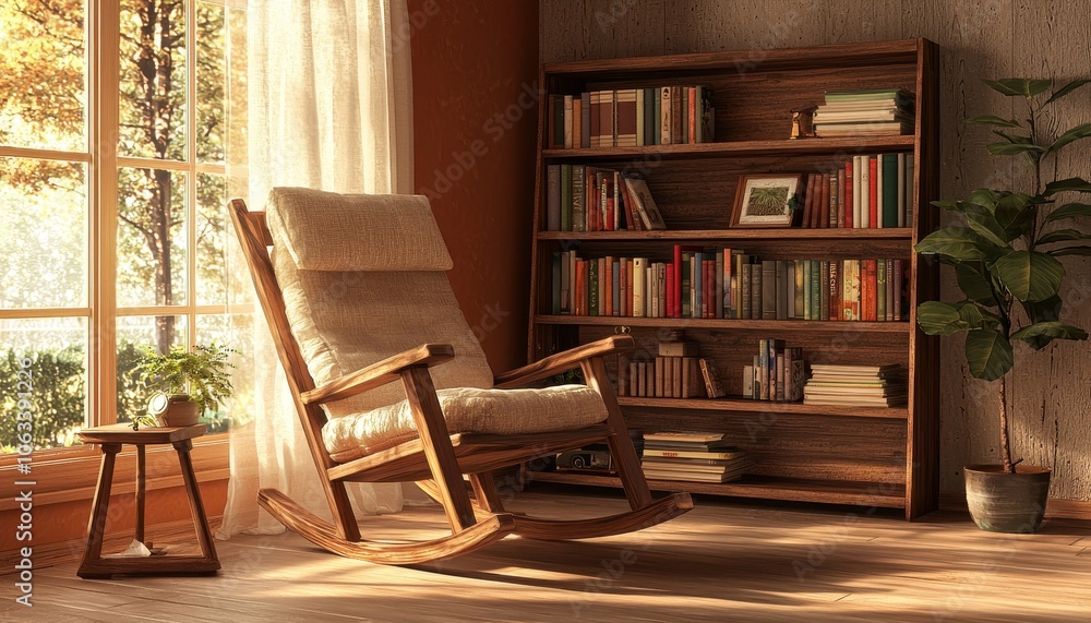 Fototapeta premium Cozy Rustic Reading Nook with Natural Light