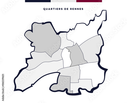 Les quartiers de Rennes - Ille-et-Vilaine, Bretagne, France	