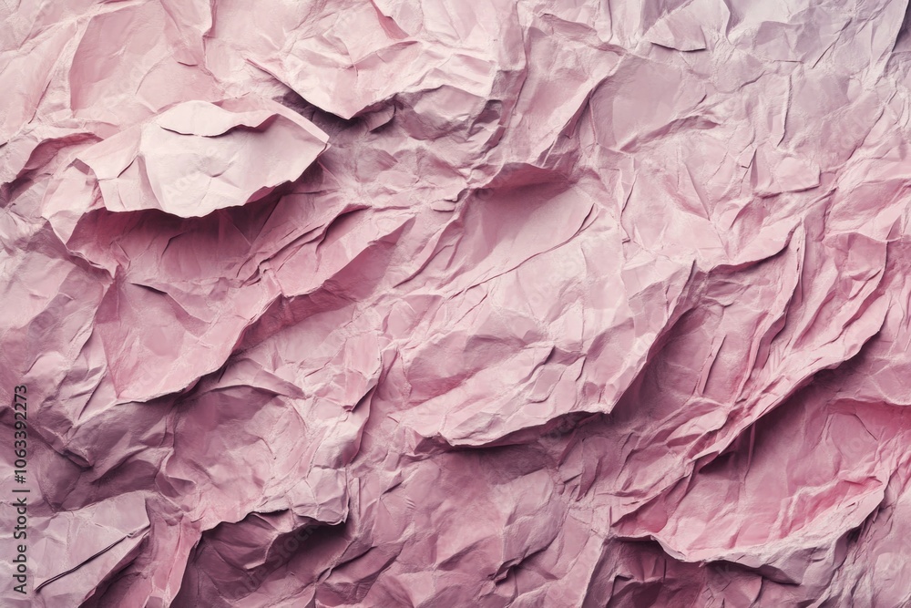 A close-up view of a piece of pink paper with a textured surface and slight folds A close-up view of a piece of pink paper with a textured surface and slight folds