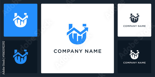 Modern letter U fintech logo and icon editable vector