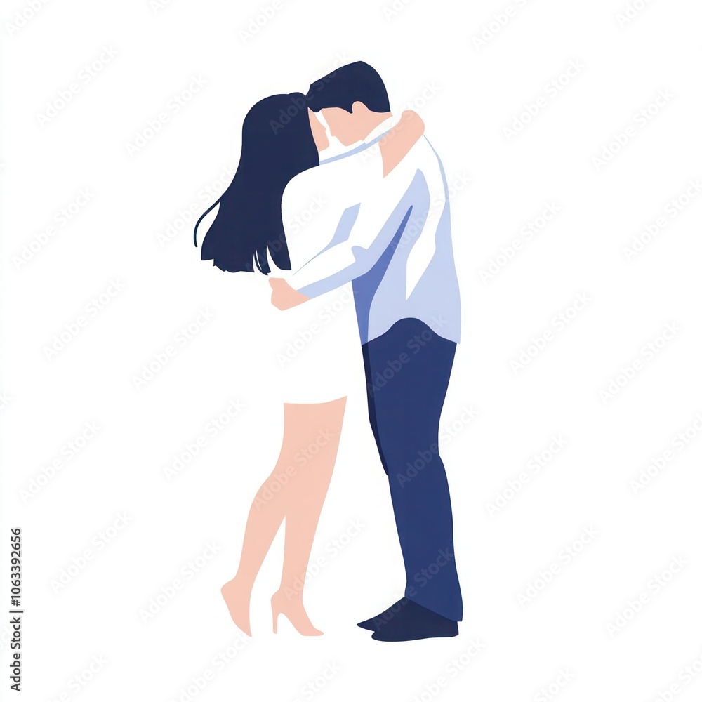 Loving Embrace: Handsome Man Hugging Sensual Girlfriend in Romantic Dance for Cover Card, Interior Design, or Print Loving Embrace: Handsome Man Hugging Sensual Girlfriend in Romantic Dance for Cover Card, Interior Design, or Print