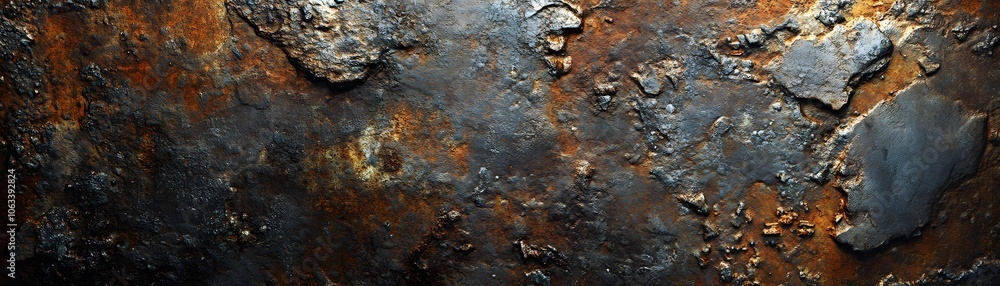 Oxidized Metal Surface with Rough Texture and Uneven Coloration Oxidized Metal Surface with Rough Texture and Uneven Coloration