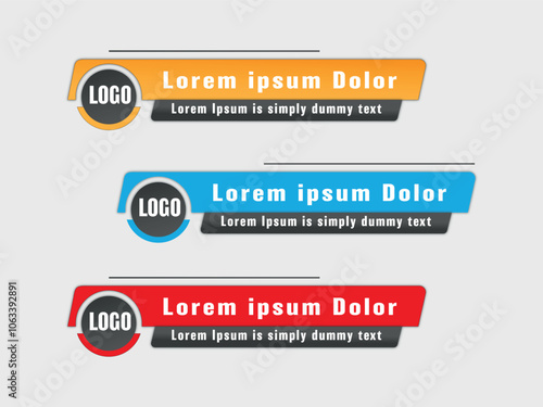 Abstract Stylish modern lower third geometric banners template set