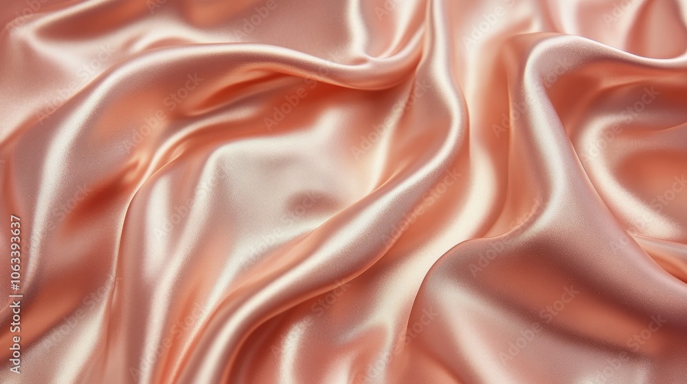 Fototapeta premium Elegant pink silk fabric flowing smoothly, creating soft waves