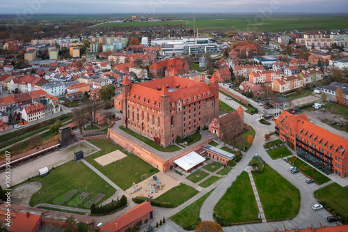 Teutonic castle in Gniew at sunset. Poland