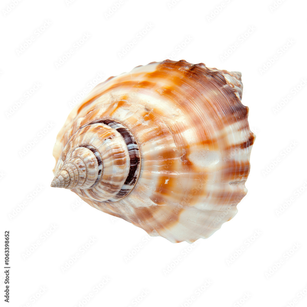 Close-up of a Single Spiral Seashell on a White Background Close-up of a Single Spiral Seashell on a White Background