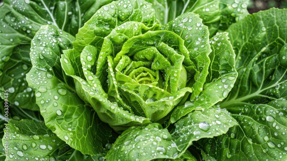 A close-up shot of a leafy plant with water droplets glistening on its surface A close-up shot of a leafy plant with water droplets glistening on its surface