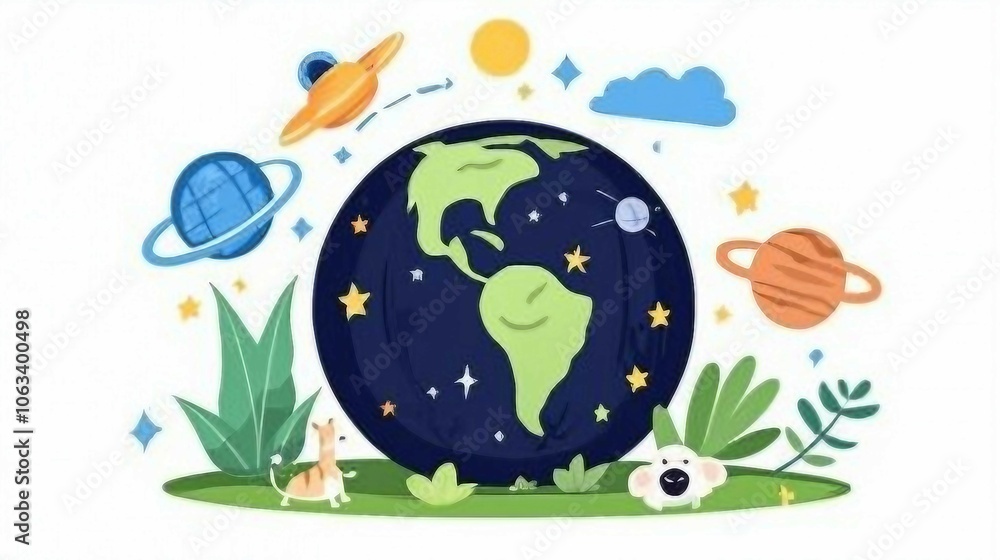 Earth with Animals and Plants for Biodiversity Earth with Animals and Plants for Biodiversity