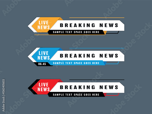 Modern broadcast news Channel lower for TV Bars Breaking news Sport Video .