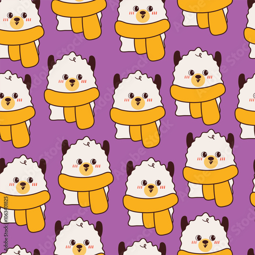 seamless pattern cartoon llama in winter. cute animal wallpaper for fabric print, gift wrap paper