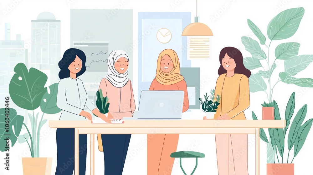 Collaborative Team of Creative Women Working Together Collaborative Team of Creative Women Working Together