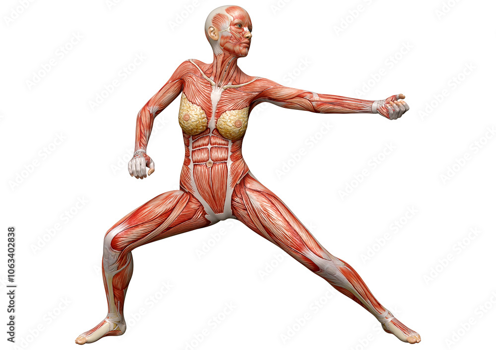 3D Rendering Female Anatomy Figure on White 3D Rendering Female Anatomy Figure on White