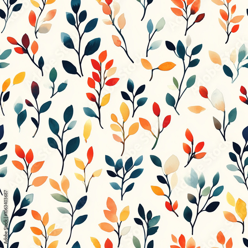 Watercolor floral seamless pattern print hand painting with abstract flowers and plants, design texture. Tileable Seamless pattern watercolor floral pattern for textile, stationery, wedding deisgn