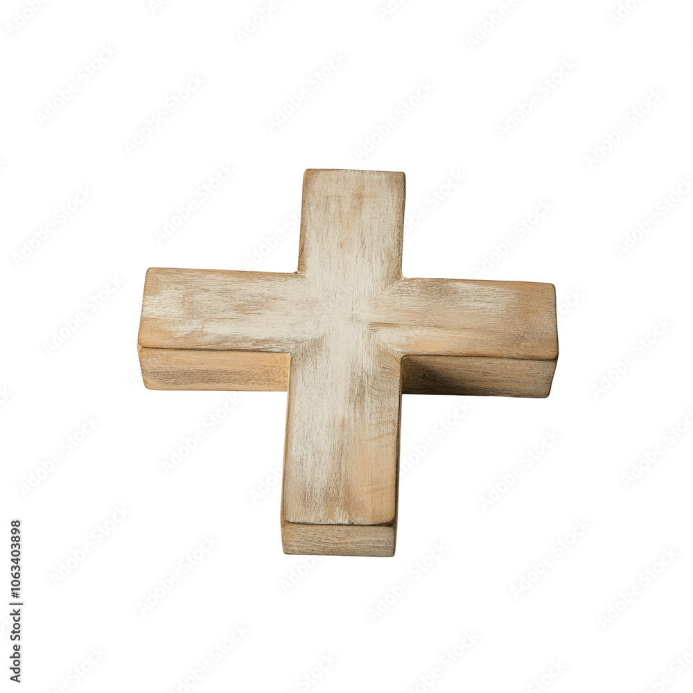 Wooden Cross with White Distressed Finish Wooden Cross with White Distressed Finish