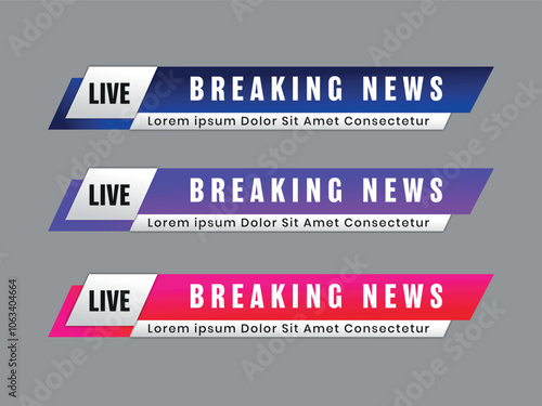 Modern broadcast news Channel lower for TV Bars Breaking news Sport Video