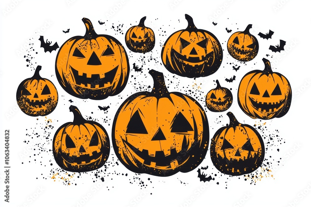 Celebrate halloween with a fun jack-o-lantern t-shirt design Celebrate halloween with a fun jack-o-lantern t-shirt design