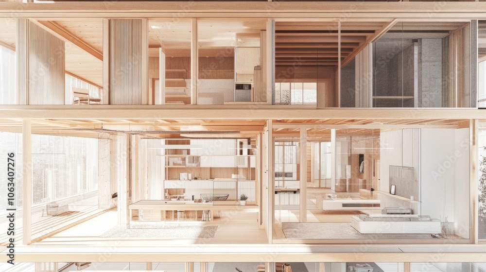 Clear residential layout close-up, with rooms labeled and dimensions shown, along with structural walls and beams, with text space at the bottom. Clear residential layout close-up, with rooms labeled and dimensions shown, along with structural walls and beams, with text space at the bottom.