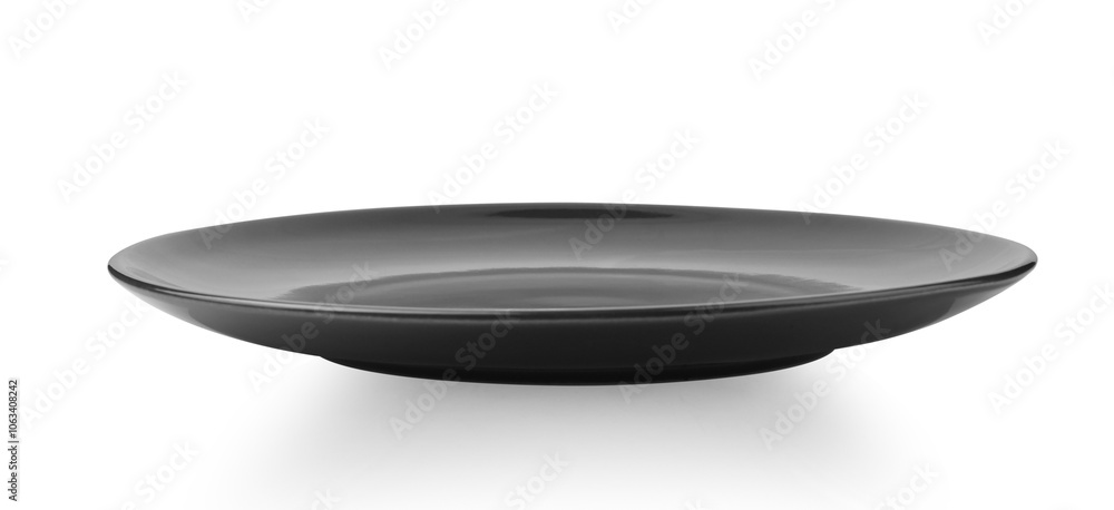 black plate isolated on white background black plate isolated on white background