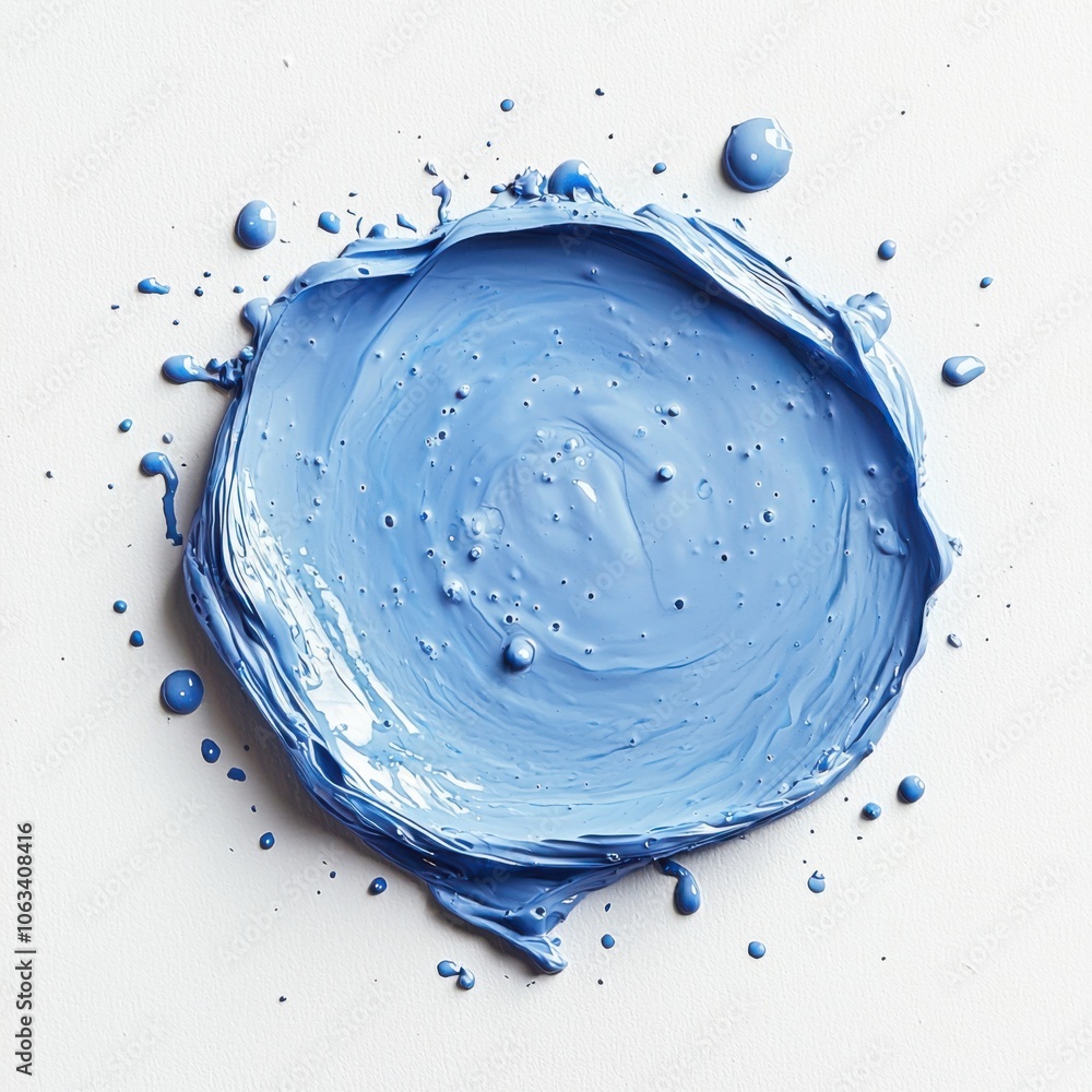 Fototapeta premium Explore the beauty of blue acrylic paint on paper