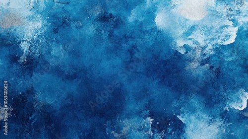 Abstract Watercolor Painting in Blue Hues