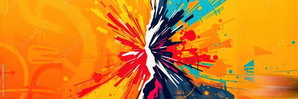 custom made wallpaper toronto digitalAbstract geometric pattern with two opposing sides in contrasting colors, creating a dynamic versus background, challenge, split