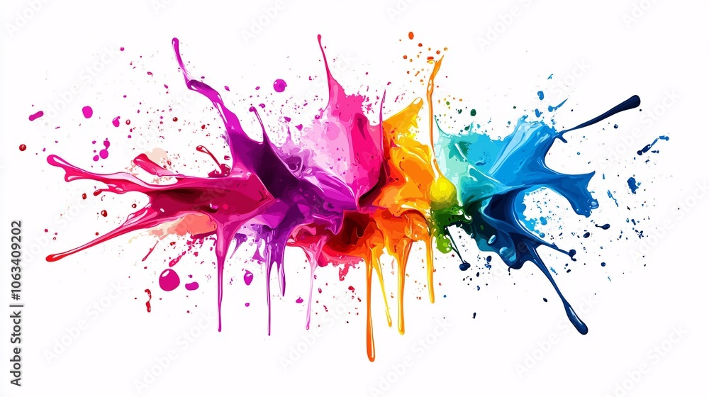 Naklejka premium Colorful Paint Explosion Splash Abstract Background