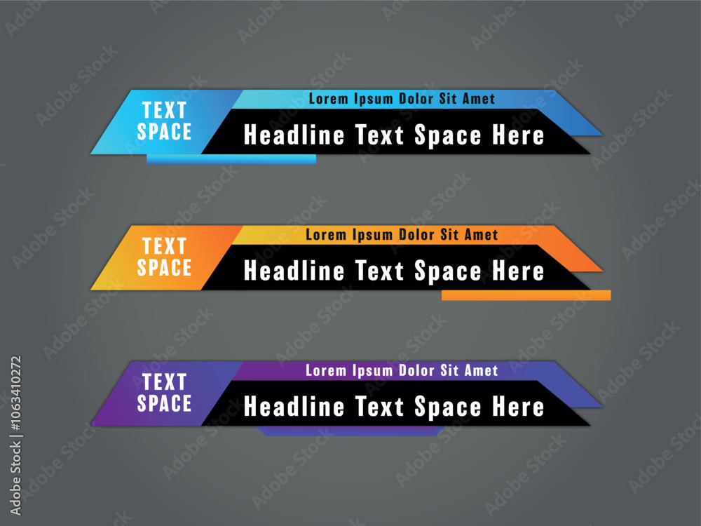 Fototapeta premium Stylish Gradient geometric lower third banner template design