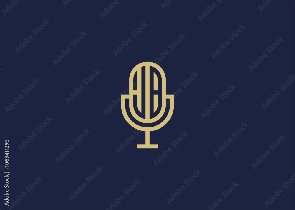 Letter jb with microphone logo icon design vector design template inspiration Letter jb with microphone logo icon design vector design template inspiration