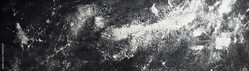 Obraz premium Abstract Texture of White Powder Scattered on a Black Surface
