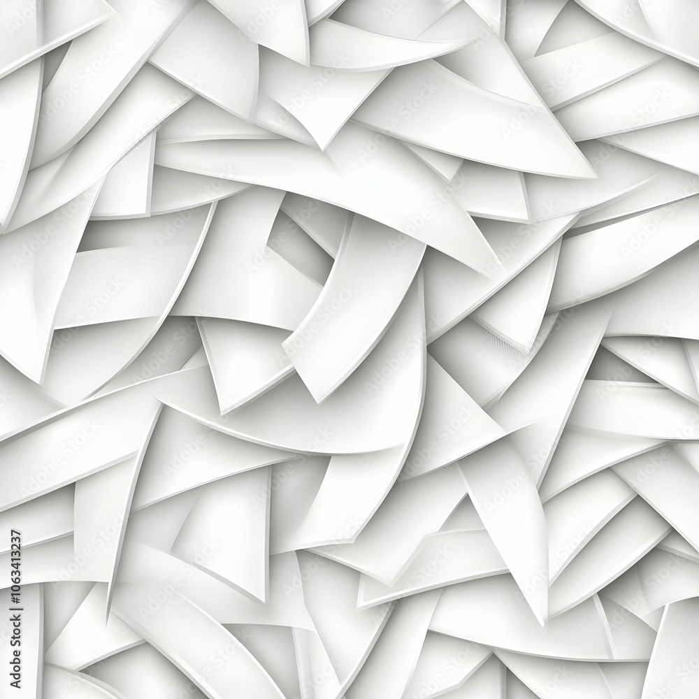 Obraz premium Abstract White Geometric Pattern, background, texture, design, modern, minimal