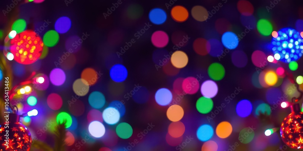Colorful glowing Christmas lights creating a festive holiday background, winter, season Colorful glowing Christmas lights creating a festive holiday background, winter, season