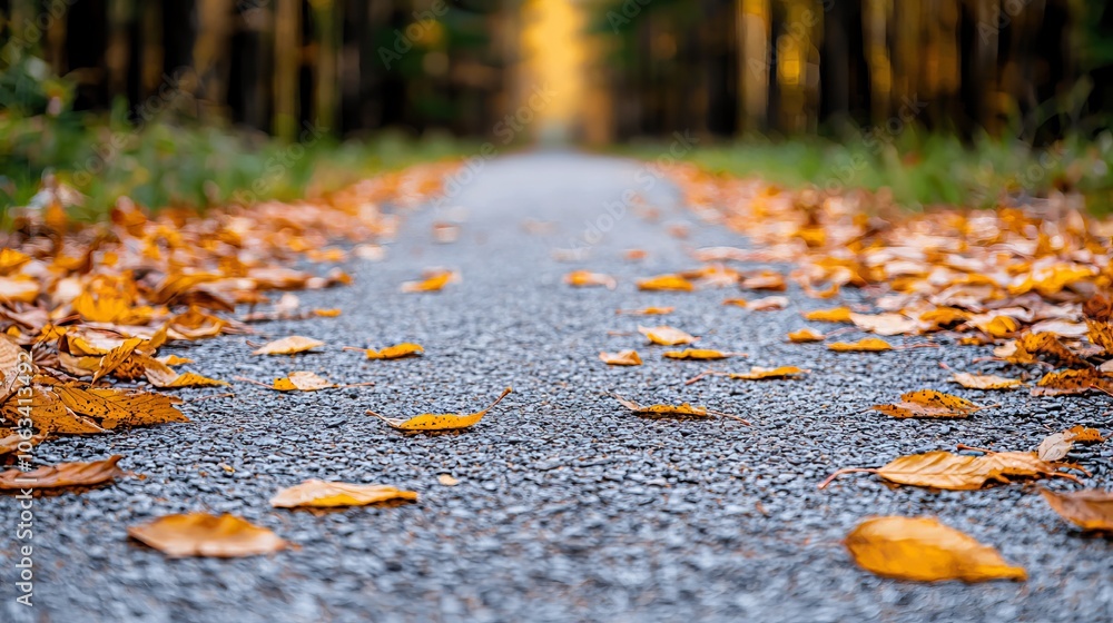 A serene pathway covered in autumn leaves, surrounded by a tranquil forest, inviting exploration and reflecting nature's beauty. A serene pathway covered in autumn leaves, surrounded by a tranquil forest, inviting exploration and reflecting nature's beauty.
