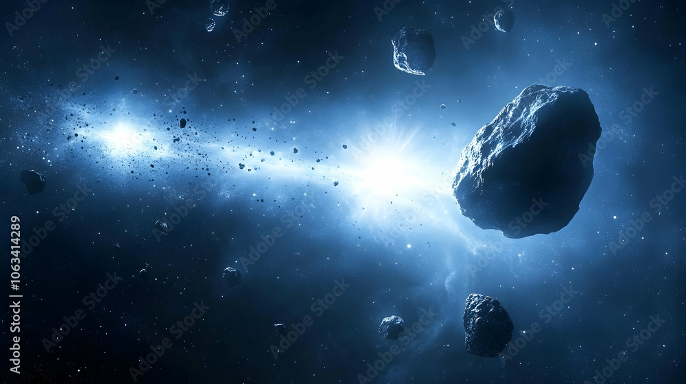 Asteroids in Space, asteroid belt, outer space, galaxy, milky way, star Asteroids in Space, asteroid belt, outer space, galaxy, milky way, star
