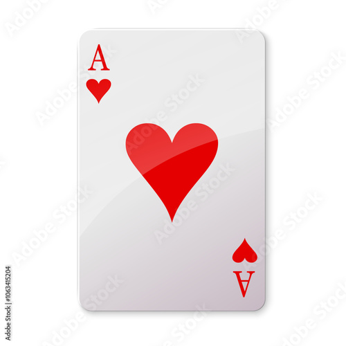 Playing card isolated on white background