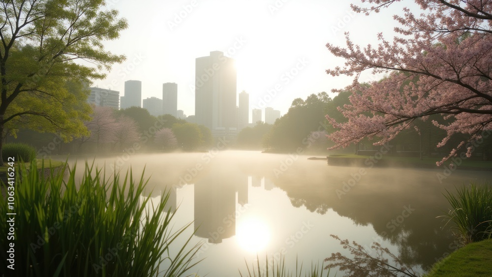 There is a pond in the middle of the city There is a pond in the middle of the city
