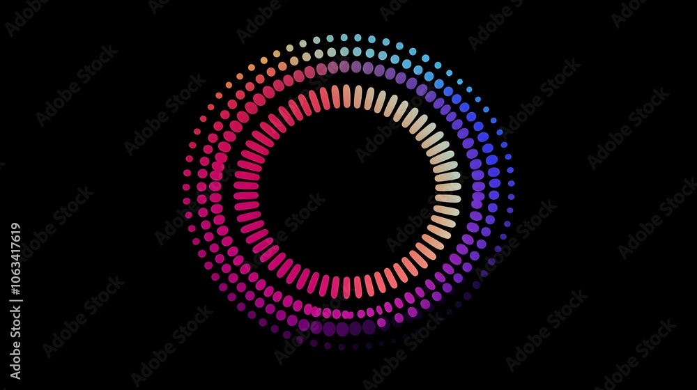 Vibrant Radial Gradient with Dynamic Circular Dots and Trail on Dark Background Vibrant Radial Gradient with Dynamic Circular Dots and Trail on Dark Background