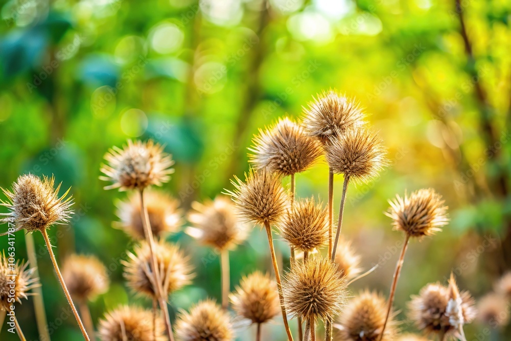 dry prickly grass on a background of fresh greenery with shallow depth of field dry prickly grass on a background of fresh greenery with shallow depth of field