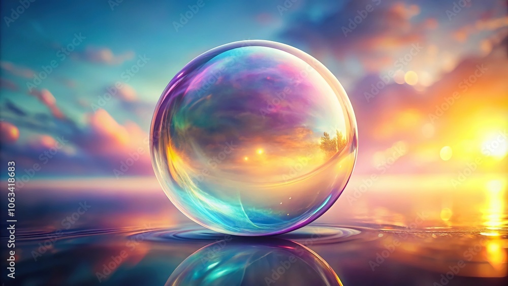 ethereal iridescent bubble in soft light ethereal iridescent bubble in soft light