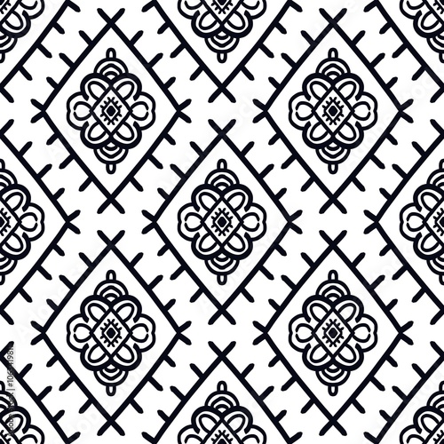 Wallpaper Mural งานศิลปะที่ไม่มีชื่อIkat seamless pattern, geometric design, motif ethnic handmade, Ikat ethnic tribal, boho colors seamless wallpaper. Ethnic Ikat abstract background art, Torontodigital.ca